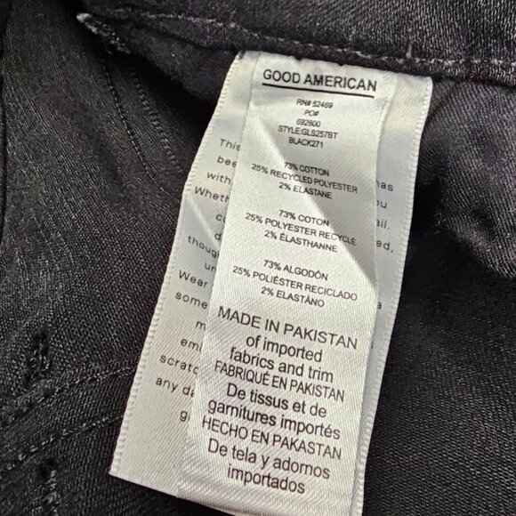 Good American Womens Good Legs Stiletto Black Skinny  Jeans Raw Edge Hem Size 4 - Picture 8 of 9